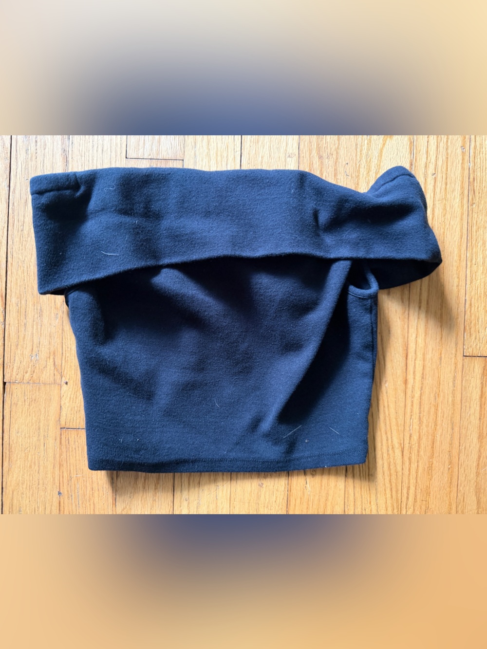 Black Twist-Front Women’s cropped free people off shoulder shirt - Picture 3 of 4